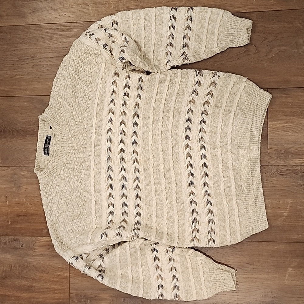 Cape Isle Knitters Vintage Men's Long Sleeve Crew Neck Sweater size Large